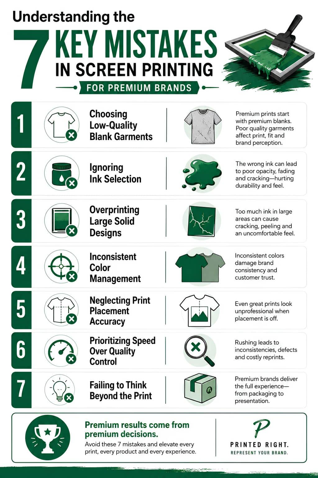 key mistakes while screen printing