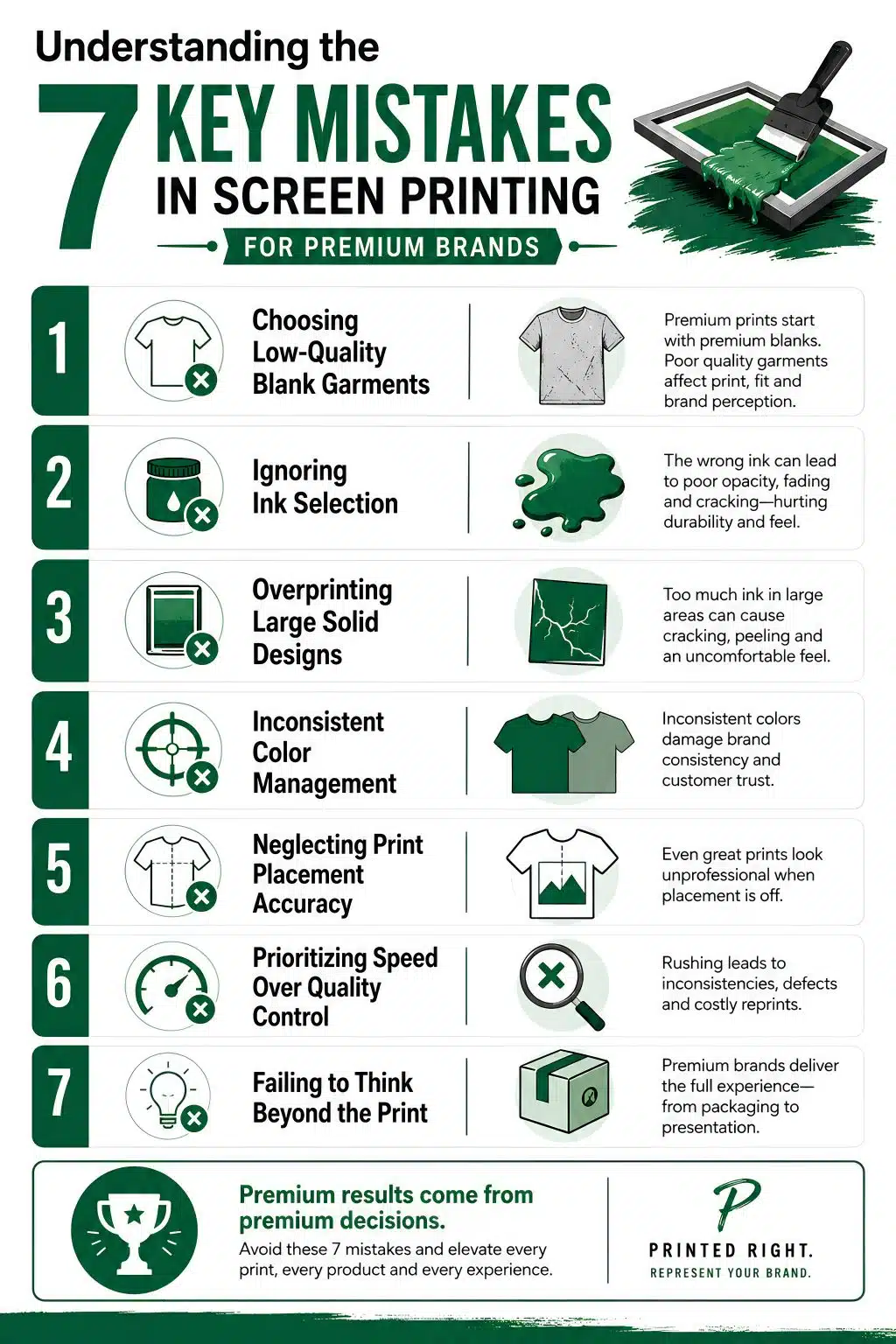 key mistakes while screen printing